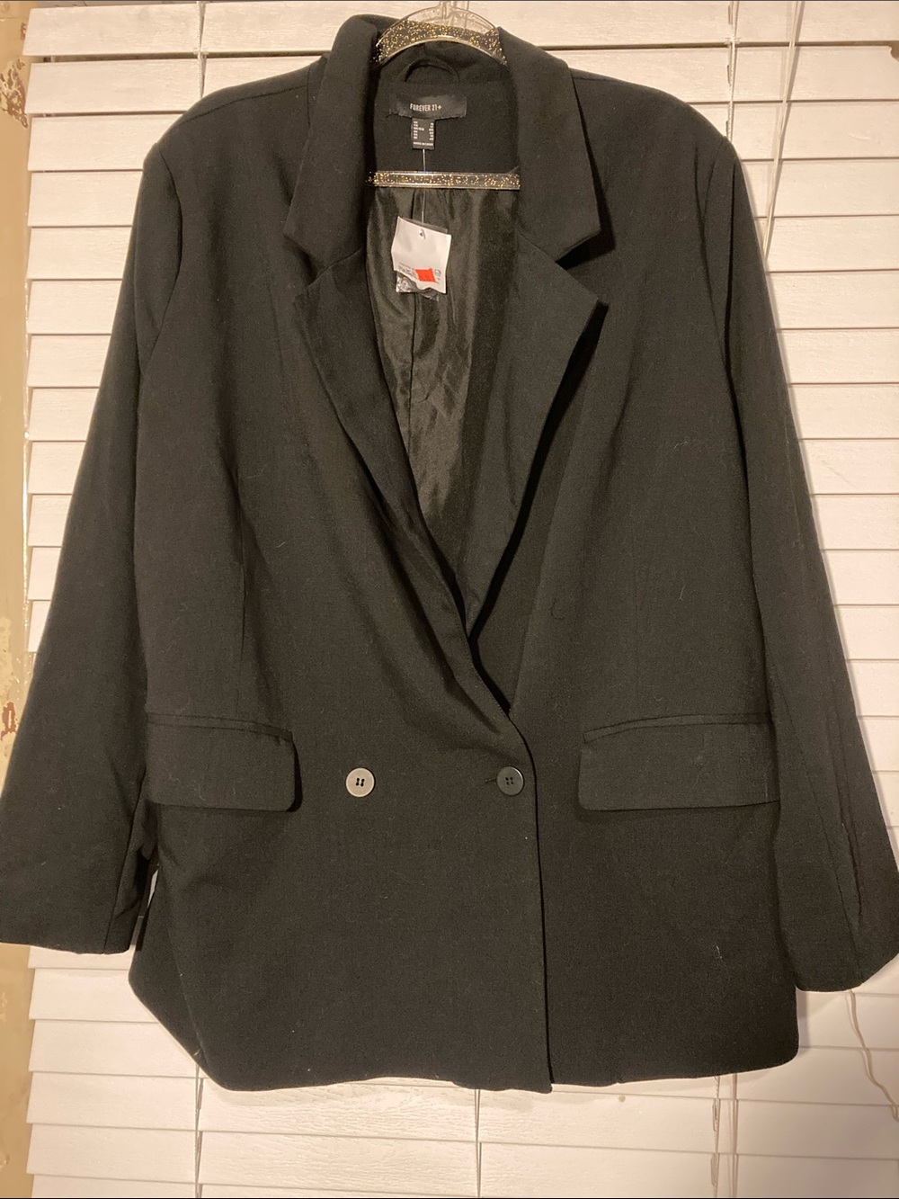 Forever 21 Black Double-Breasted Blazer Jacket